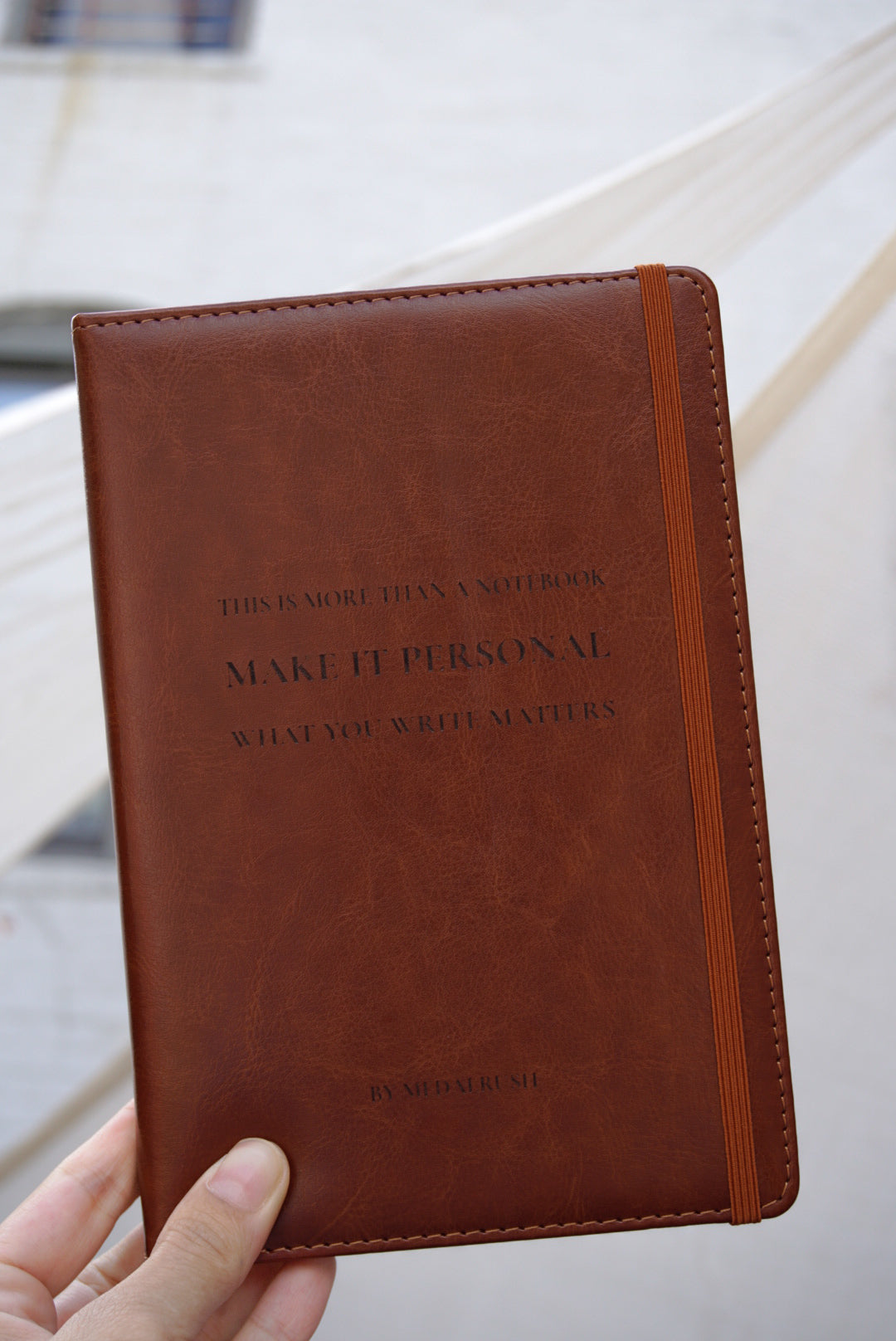 Personalized Engraved A5 Vegan Leather Notebook – Custom Journal & Pla