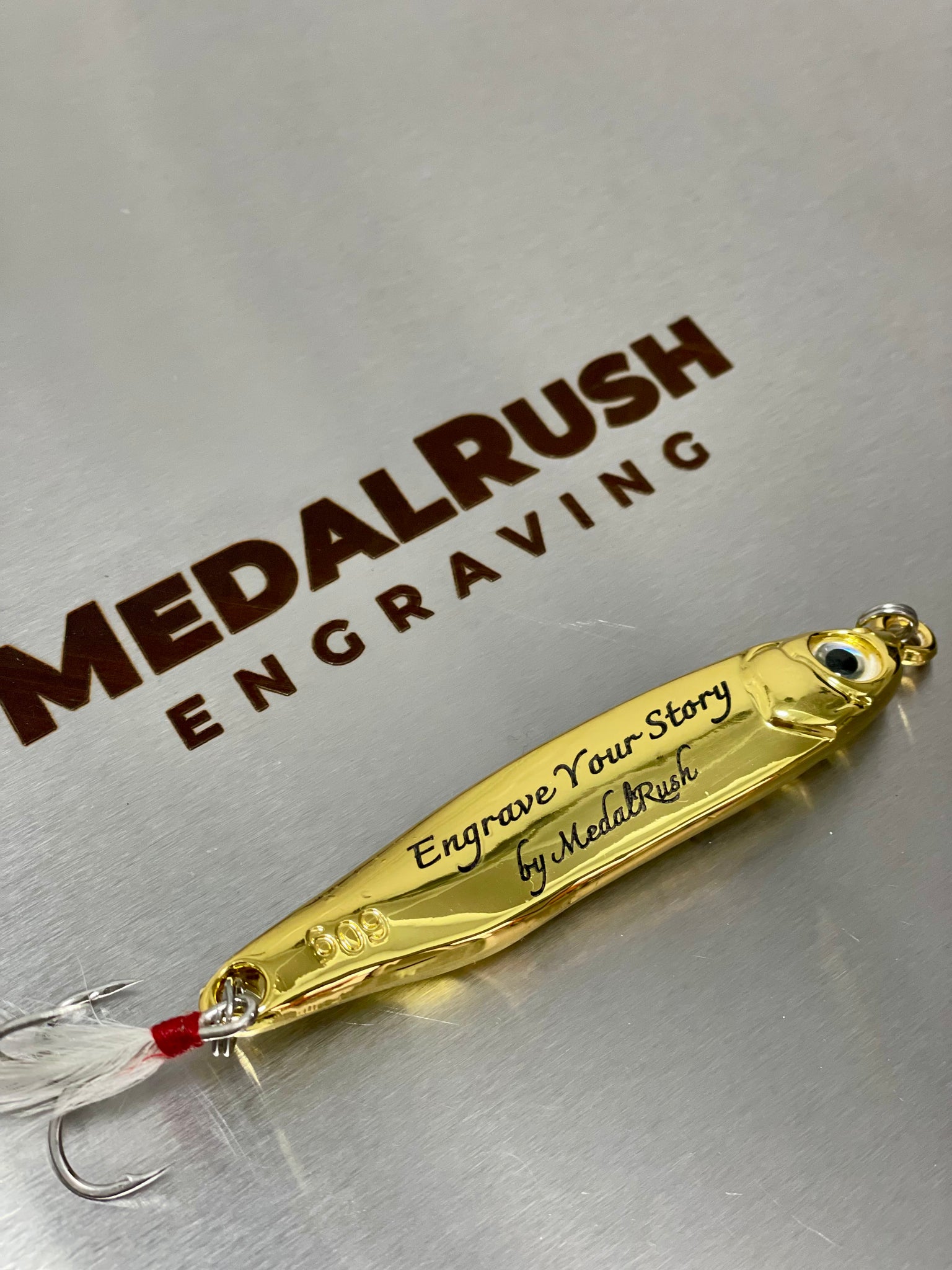 Engraved Silver or Gold Fishing Lure – Personalized Fisherman Gift in