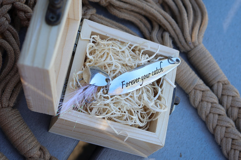sentimental fisherman gift with personalized metal lure

engraved stainless steel fishing lure keepsake for husband